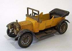 A Vintage die cast model of a 1911 Daimler by Lesney England