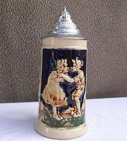 An adorable vintage West German tankard - kissing couple for Valentines day :-)