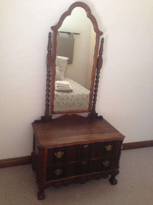 Vintage Wood Dresser with Mirror