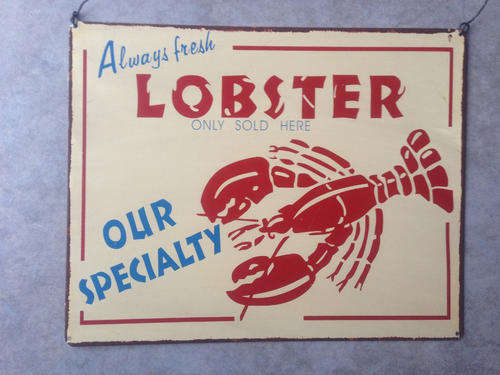 Vintage Style Metal Lobster Sign