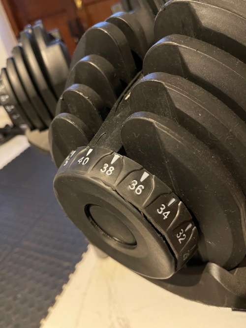 ADJUSTABLE DUMBELLS + STAND