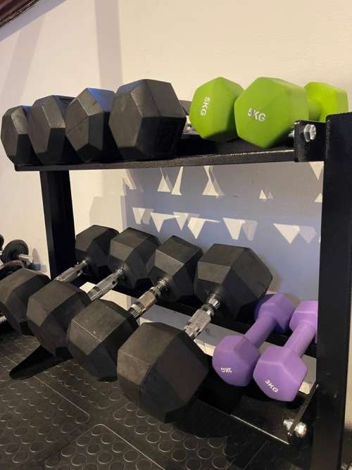 DUMBELL SET + STAND