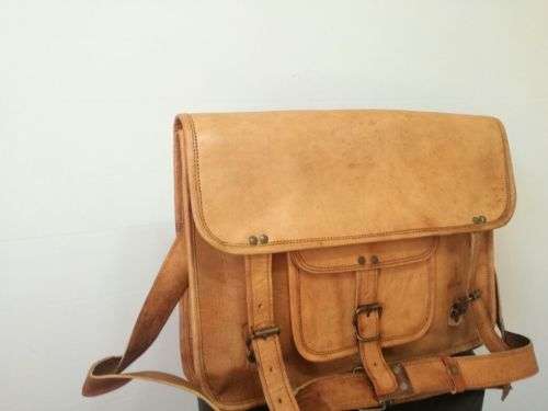 BRAND NEW Light Brown Genuine Leather Laptop / Carry / Messenger Bag - Great Price!!