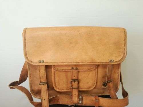 BRAND NEW Light Brown Genuine Leather Laptop / Carry / Messenger Bag - Great Price!!