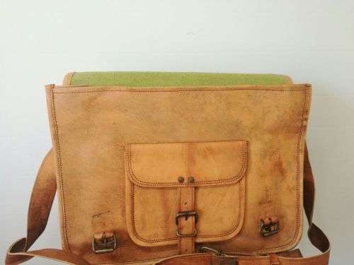 BRAND NEW Light Brown Genuine Leather Laptop / Carry / Messenger Bag - Great Price!!