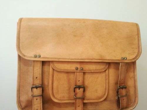 BRAND NEW Light Brown Genuine Leather Laptop / Carry / Messenger Bag - Great Price!!