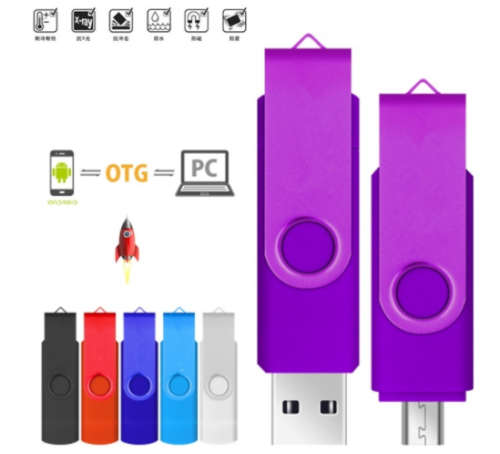 Brand New Flash Memory Drive (Pen Drive) 256GB Colour ROSE / PURPLE With USB and Micro USB Side