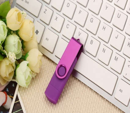 Brand New Flash Memory Drive (Pen Drive) 256GB Colour ROSE / PURPLE With USB and Micro USB Side