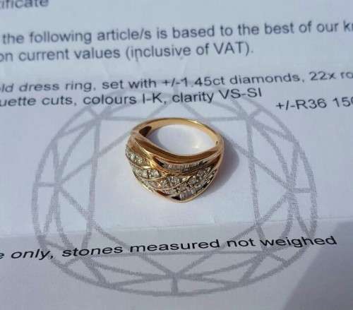 1.45ct Diamond and Yellow Gold Ring