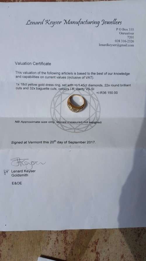 1.45ct Diamond and Yellow Gold Ring