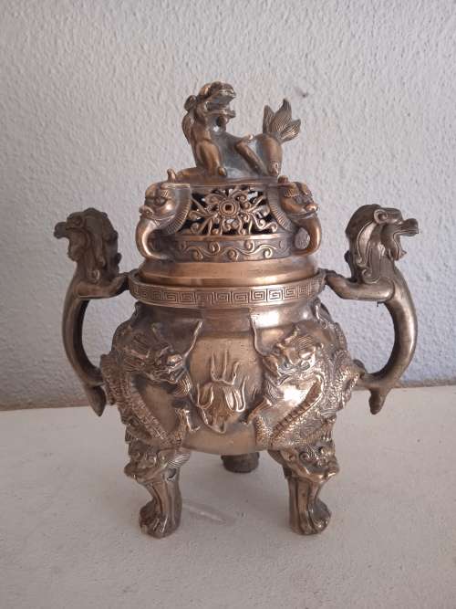 Chinese Foo Dog Censer Bronze (Xuande Reign Mark)