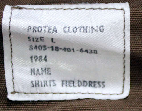 SADF field dress long sleeve shirt