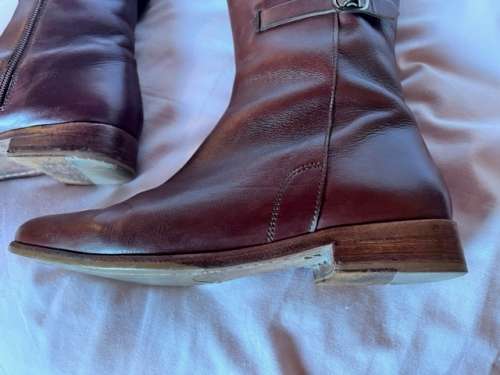 Genuine leather brown ladies boots size 39