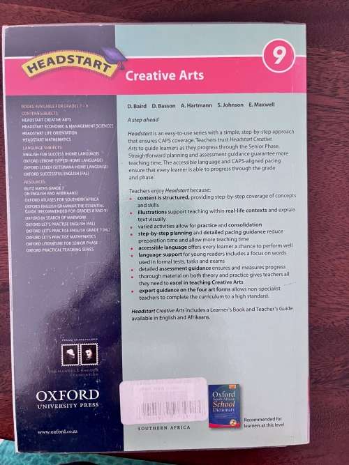 Grade 9 Oxford headstart creative arts: Learner`s book 9780195994711