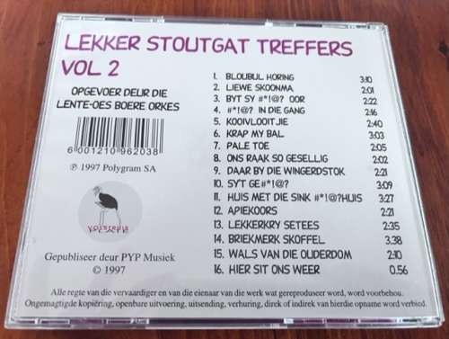 2 CDs Lekker Stoutgat Treffers Volumes 1 and 2 (1996 and 1997) - by the Lente-oes Boereorkes
