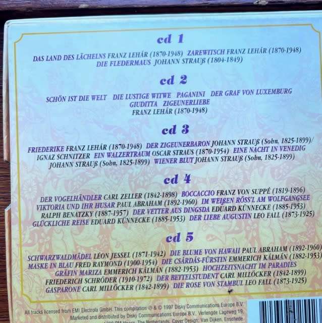 Operetten-Träume: Beautiful box set 5 CDs (1997, made in EU) HR 702542