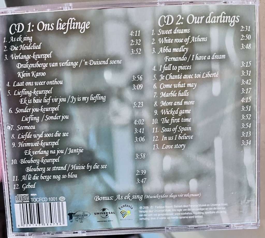 Ons lieflinge, Our Darlings - Rudi Claase and Corlea Botha (TOCFCD1001)