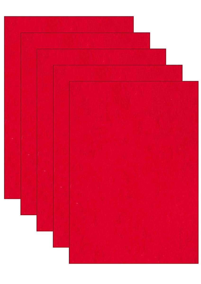 Self Adhesive Felt - A4 X 5 Sheets RED