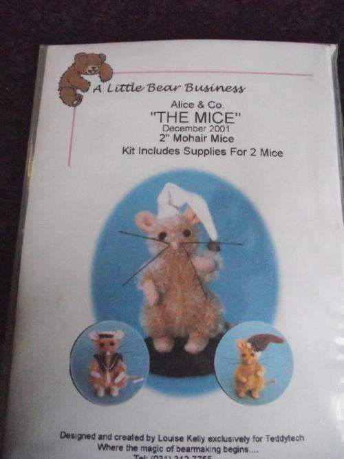 ALICE & CO MINIATURE TEDDY BEAR KIT 2" 'THE MICE'