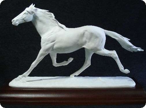 PRANCING HORSE BISQUE PORCELAIN SCULPTURE