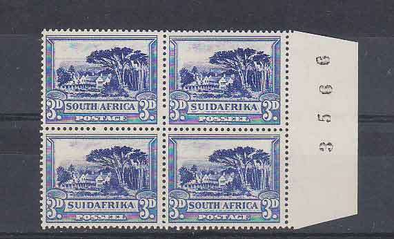 CV ++R400.00 UM/MM Inverted Watermark block of 4. SACC46a.