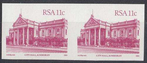 UM 11c Imperf pair RSA buildings