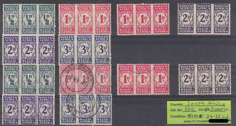 CV ++R3000.00 UM/MM/VFU Bantam Postage Dues, incl. Shades. SACC29-32