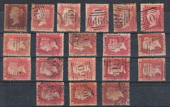 Cheapest CV ++R2500.00 VFU penny reds. SG37-41 grouping.