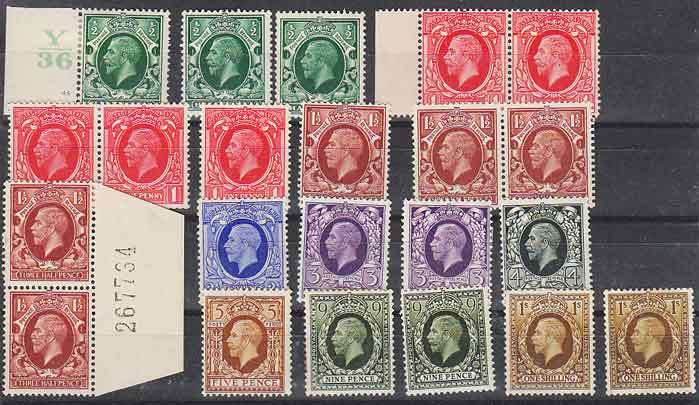 CV ++R800.00 mint George V selection on card.