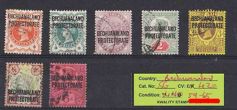 CV ++R500.00 VFU QV Bechuanaland. SG59-65