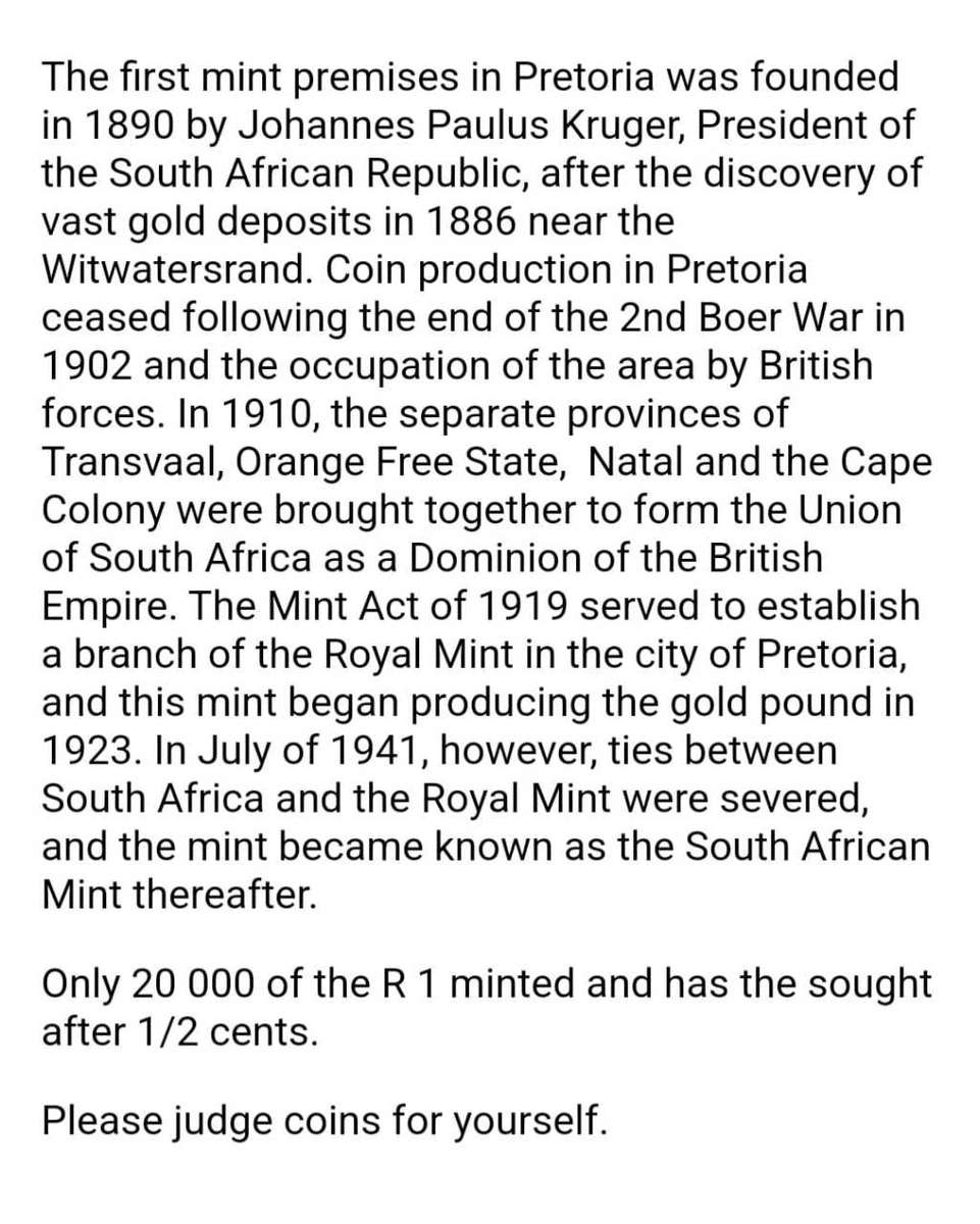 RARE 1974 South African Uncirculated Mint Pack (UNC Coin Set with SILVER R1 of 1974)