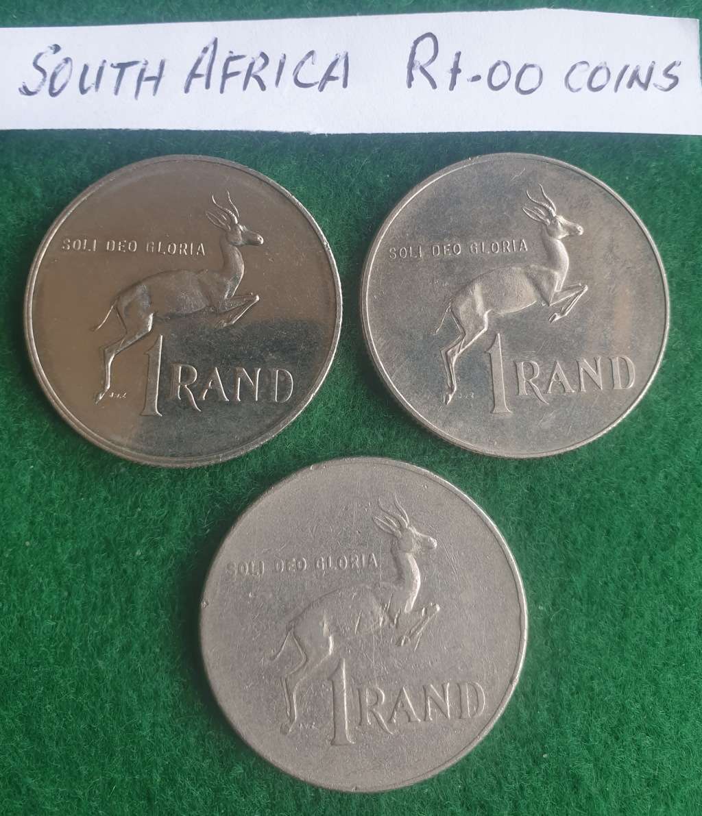 3 x South African R1-00 coins