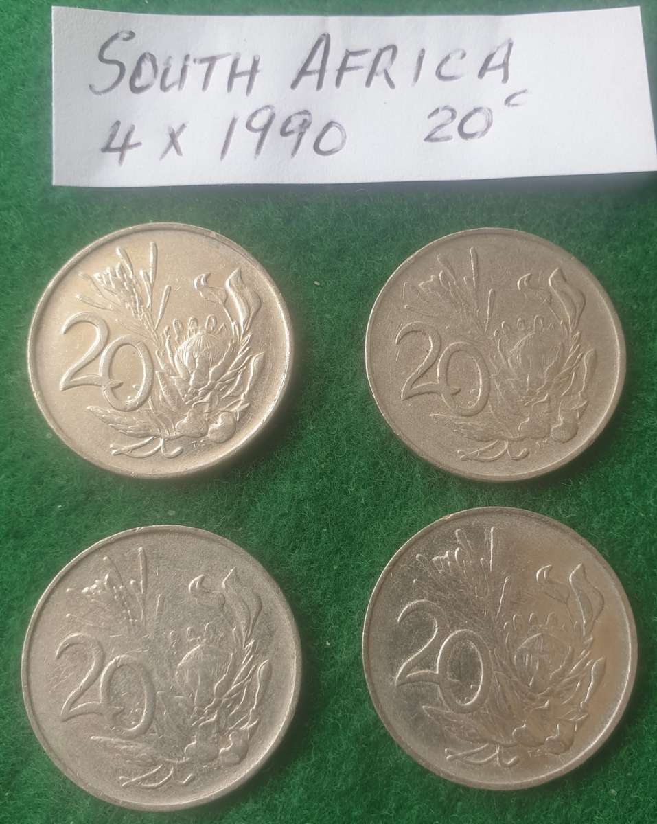 22 x South African 20 cent coins
