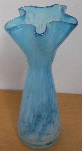 After Murano Handmade 17cm Scalloped edge Glass Vase