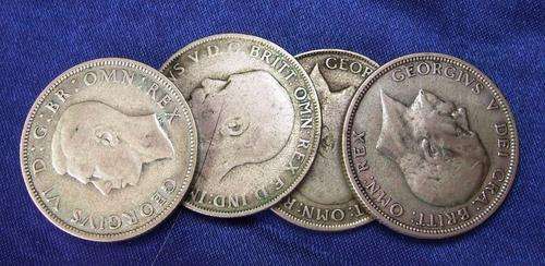 1921-1936 Group(4) of KGV Silver Florins