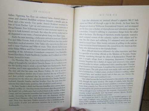 INTO THIN AIR;A PERSONAL ACCOUNT OF THE EVEREST DISASTER--JON KRAKAUER