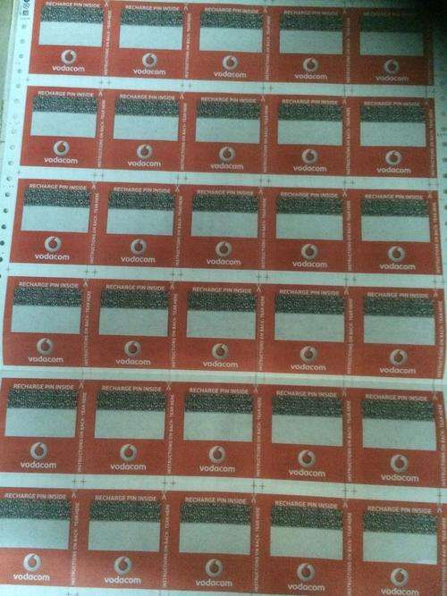 VODACOM AIRTIME SHEETS (BULK LOT)
