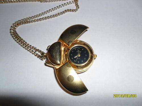 Lady bug necklace watch