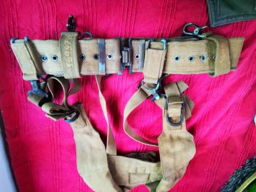 Patt 64 Rhodesian army yoke, belt plus all clips