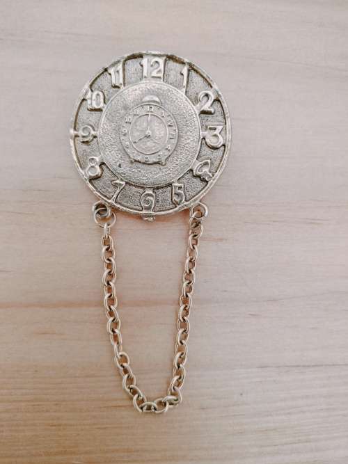 Clock  brooch
