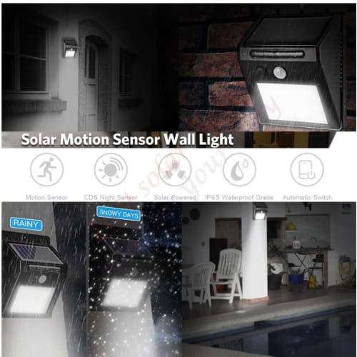 LED Light Waterproof LED Solar Sensor Light Motion Sensor Wall Light Outdoor Garden Yard Streets