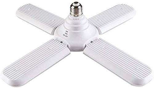 E27 Fan Blade LED Light Bulb 60W 4 Blade Folding Garage Lamp 110-265V Adjustable Ceiling Lighting