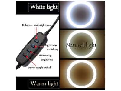10 Inch LED Ring Light Dimmable Desktop Selfie Light Tripod Stand for YouTube Tiktok Video Live Stre