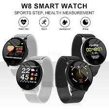 W8 Waterproof Smart Watch With Heart Rate Monitor & Fitness Bracelet - Black