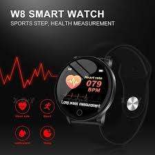 W8 Waterproof Smart Watch With Heart Rate Monitor & Fitness Bracelet - Black