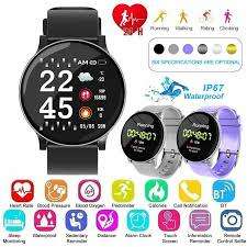 W8 Waterproof Smart Watch With Heart Rate Monitor & Fitness Bracelet - Black