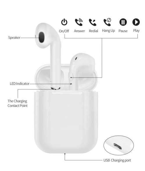 TWS i9s True Wireless Stereo Bluetooth TWIN Earphones with Charging Case