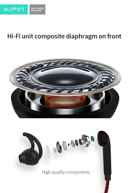 Xipin HX740 1.2M 3.5mm Water And Sweat Proof Sport Earphone With Mic And Control Key