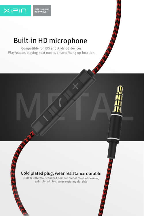 Xipin HX740 1.2M 3.5mm Water And Sweat Proof Sport Earphone With Mic And Control Key