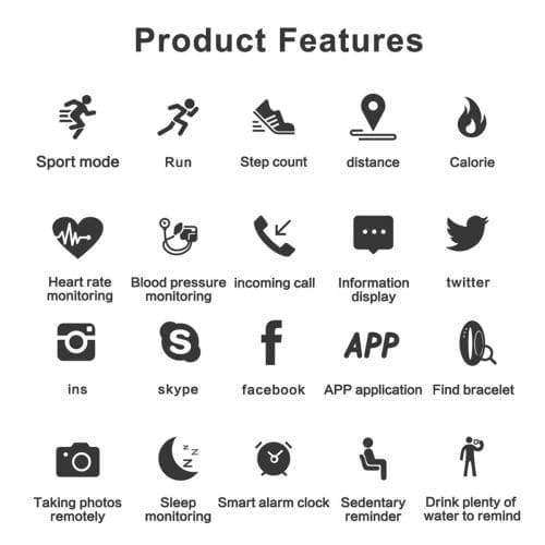 M3 Smart Watch Bracelet Fitness Activity Tracker Blood Pressure HeartRate